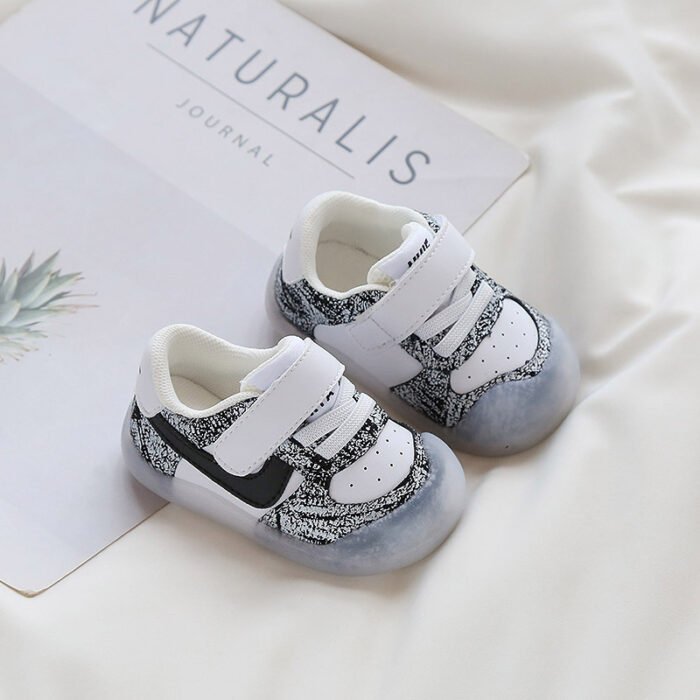 Solid Color Boys And Girls Toddler Soft Bottom Kids White Shoes - Image 7