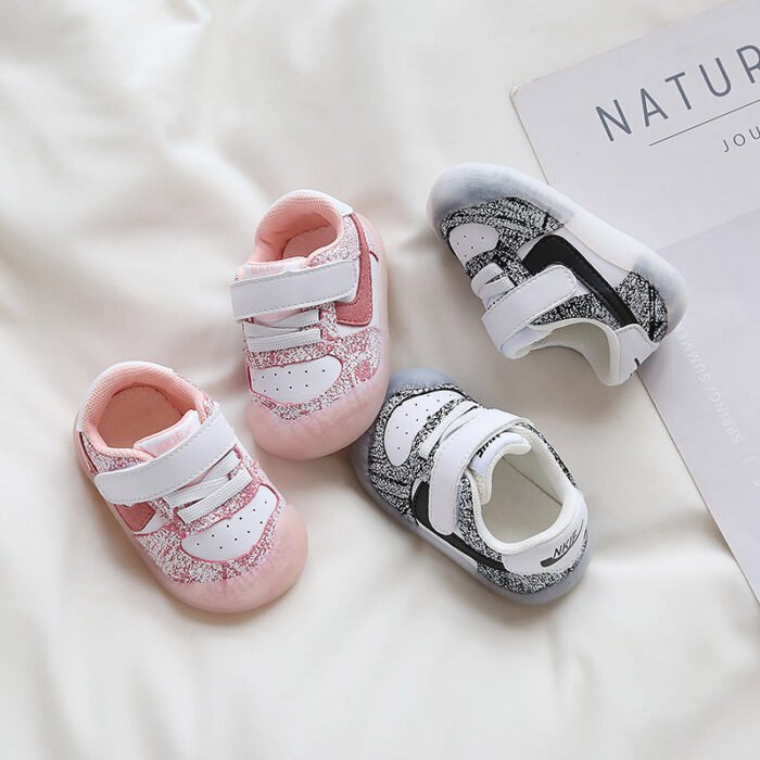 Solid Color Boys And Girls Toddler Soft Bottom Kids White Shoes - Image 10