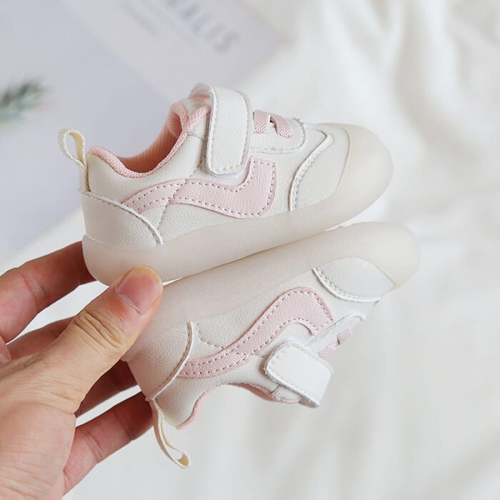 Solid Color Boys And Girls Toddler Soft Bottom Kids White Shoes - Image 9