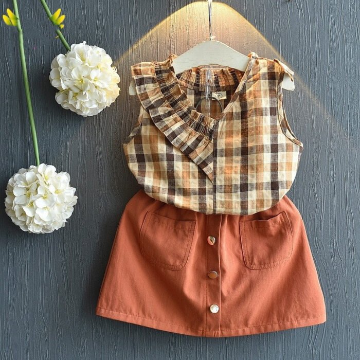 Kids Baby Girls Clothing Sets Summer TShirtsskirt Clothes - Image 4