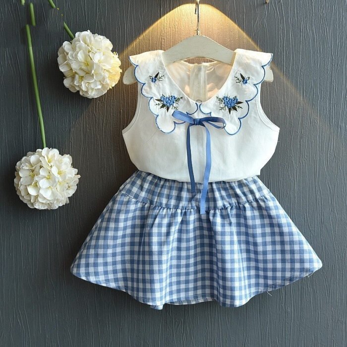 Kids Baby Girls Clothing Sets Summer TShirtsskirt Clothes - Image 2